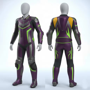 Combinaison de moto sur mesure pour homme en cuir véritable respirant avec logo imprimé – Vêtements de moto et de course automobile en gros - Product Image 2