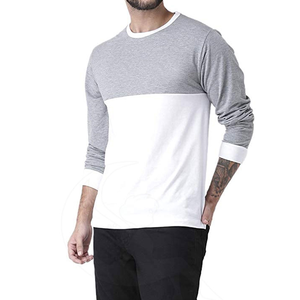 T-shirt à manches longues pour homme, vert foncé, col rond, coupe classique, couleur unie, décontracté, en coton tricoté - Product Image 4