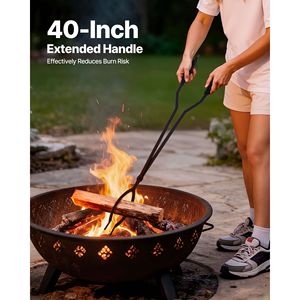 Set di 3 Utensili per Caminetto in Ferro Battuto con Supporto, Include Paletta e Pinze, Set di Accessori per Caminetto - Product Image 3