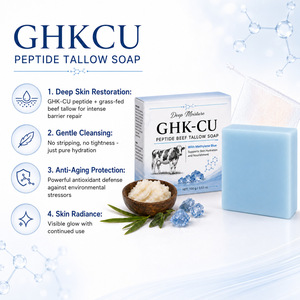 Private Label GHK-Cu Copper Peptide <b>Soap</b> Grass Fed Beef Tallow Facial Cleanser Bar Anti-Aging Deep Hydrating <b>Soap</b> - Product Image 6