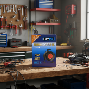 Enrouleur de câble de 25 m avec 4 bases de support, gestion des câbles et accessoires - Product Image 3