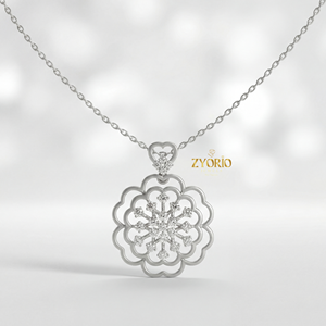 Pendentif en diamant de laboratoire avec chaîne en or 14K/18K, idéal pour les fiançailles et les soirées, au design élégant et durable, luxe moderne pour le quotidien - Product Image 3