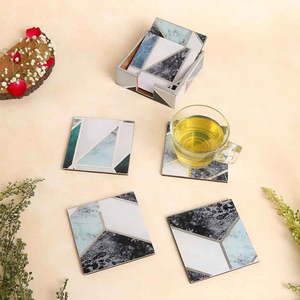 Juego de posavasos de hormigón hechos a mano / Estilo Shabby Chic / Estilo William Morris / Posavasos con soporte de blossom craft india - Product Image 1