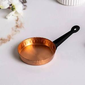 Minimalist <b>Copper</b> Hammered Fry <b>Pan</b> With Long Handle Round Vintage Style Durable <b>Frying</b> <b>Pan</b> For Stovetop Cooking - Product Image 5