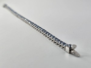 Proveedor de Pulseras de Tenis de Plata 925 con Moissanita Azul OEM ODM, Joyería de Boutique Hecha a Mano, Personalizada, Moderna y de Estilo Hip Hop, Venta al por Mayor - Product Image 4