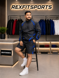 REXFIT SPORTS 2026 Conjunto Deportivo Personalizado de Nylon Premium para Hombre, Chaqueta Cortavientos Ligera y Pantalones Cortos, Ropa Deportiva OEM ODM - Product Image 4