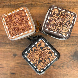 Vente en gros de boîte de rangement pour bijoux en cuir de vachette emballage de bijoux personnalisés collier boucle d'oreille boîte de bague de mariage emballage de bijoux - Product Image 6