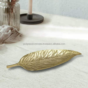 Metal Luxury Serving <b>Gold</b> Tray With Brass Handles Barware Serving Tray Designer <b>Decorative</b> Food Serving Trays for <b>Christmas</b> - Product Image 5