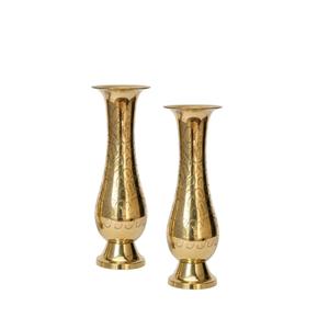 Elegante maceta decorativa de interior, de gran calidad, florero de metal dorado martillado, hecho a mano, para decoración de mesa de salón. - Product Image 6