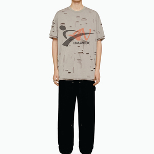 เสื้อยืดผู้ชายผ้าคอตตอนผสมแบบสั่งทำพิเศษ พิมพ์ลายโลโก้ตามต้องการ ทรงโอเวอร์ไซส์ หลวม สบาย น้ำหนักเบา พิมพ์ลายซิลค์สกรีน - Product Image 2