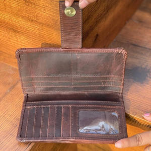 Mano Tooled Western Saddle Blanket Floral Aces Bifold Clutch Mujer Moda Lady Tallado a mano Cartera de cuero genuino - Product Image 5