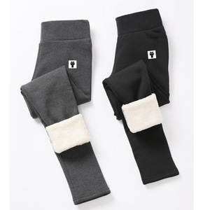 Pantalones elásticos de Cachemira súper gruesos para <span class=keywords><strong>mujer</strong></span>, mallas térmicas forradas de lana de <span class=keywords><strong>felpa</strong></span> cálida, de cintura alta, para invierno - Product Image 5