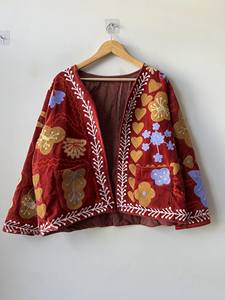 Blouson Bomber Unisexe en Coton Tissé Matelassé Brodé à Col Montant, Manteau d'Hiver Coupe-Vent Respirant Écologique Réversible - Product Image 5