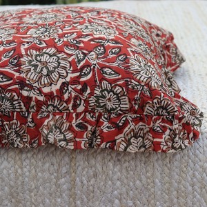 Floral ruffle cushion cover Square bohemian cushion Brown <b>white</b> pattern home decor Bohemian style pillowcase - Product Image 4