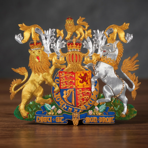 Écusson brodé à la main du blason royal, Lion et Licorne Or et Argent, style anglais, applique formelle, emblème décoratif unisexe pour adulte - Product Image 2