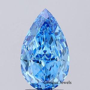 Diamante Suelto Cultivado en Laboratorio con Claridad VS, Color Azul Intenso, Corte Pera de 6.5 Quilates, Certificado IGI, Diamante Hecho en Laboratorio para Joyería - Product Image 1