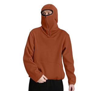Sudadera con Capucha Doble Tipo Ninja con Logotipo Personalizado Bordado, Sudadera con Capucha Balaclava de Doble Capa, Talla Grande, Cierre Completo, Unisex, 100% Algodón - Product Image 1