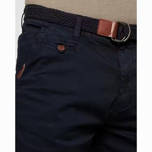 Wholesale Men's Business Casual Woven Cotton Shorts Summer Golf Elastic Waist Closure 100% <b>Canvas</b> Solid <b>Plain</b> Dyed Mid Waist - Product Image 6