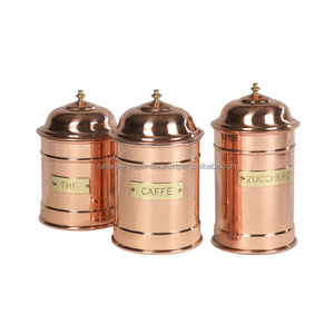 Latest Style Top Quality Pure Copper Storage Container Box With Deluxe Finished for <b>Coffee</b> <b>Sugar</b> and <b>Tea</b> at Affordable Prices - Product Image 5