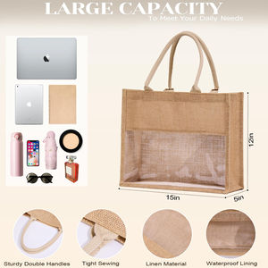 Sac cadeau en jute respectueux de l'environnement avec option d'impression sérigraphique - Product Image 5