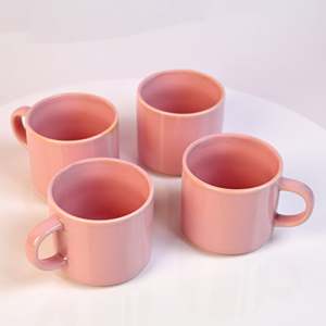 Juego de 4 Tazas de Té de Porcelana China Color Rosa Caramelo - Product Image 3