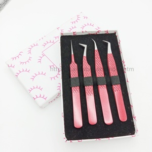 Fabricant logo personnalisé pince à épiler extension de cils différentes couleurs de cils destination pince à épiler avec papier enduit - Product Image 6