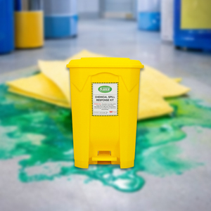 Kit de Derrames Químicos de 60L con Contenedor de Pedal, Kit de Emergencia Portátil y Duradero con Almohadillas, Calcetines y Guantes para el Control de Derrames Peligrosos - Product Image 3