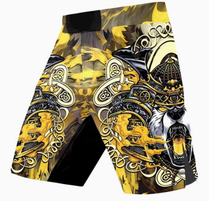 Shorts de bain pour hommes à motif dessin animé imprimé MMA, séchage rapide, taille élastique, taille mi-haute, 100 % polyester extensible, pour le combat - Product Image 2