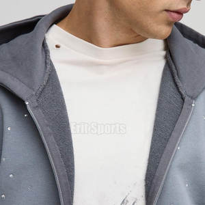 Conjunto deportivo de dos piezas con pedrería para hombre, hecho de algodón/poliéster, de alta calidad y gran éxito de ventas. - Product Image 6