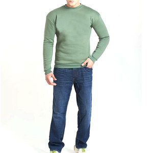 Sweat-shirt en coton personnalisé pour homme, streetwear, vert pistache, col rond, décontracté, coupe ample, tissu polaire, fabricant OEM - Product Image 2