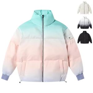 Veste matelassée réversible à capuche pour homme, personnalisée, décontractée, unie, chaude, imperméable et respirante, style streetwear d'hiver, vente en gros - Product Image 1