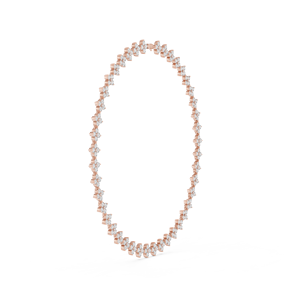 Collier de luxe en or rose avec fleur en diamant cultivé en laboratoire |   Bijoux floraux modernes pour femmes - Product Image 2
