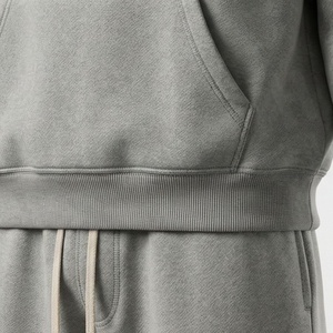 Ensemble survêtement gris à capuche en coton à manches longues avec logo imprimé sur le devant, coupe décontractée, idéal pour l'automne - Product Image 5