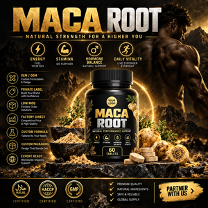 Suplemento de Extracto de Raíz de Maca Natural Halal Elma Food, 60 Tabletas Masticables, Apoyo Energético para Hombres, Metabolismo, Circulación, GMP - Product Image 1