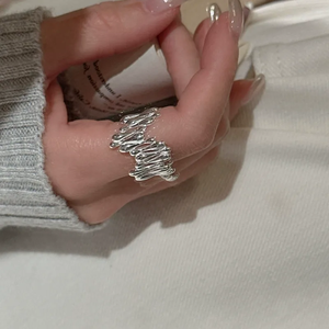 Bague en argent sterling S925, version coréenne, design goutte d'eau, style rétro coréen, simple et tendance, bijoux en argent. - Product Image 4