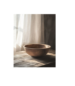 Bol en bois artisanal élégant pour table à manger, service de salades et de fruits, artisanat durable - Product Image 3