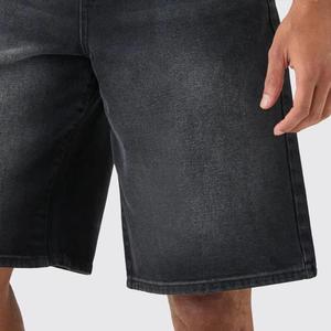 Shorts en jean amples style Hip Hop pour hommes, streetwear, design personnalisé, en denim épais - Product Image 5