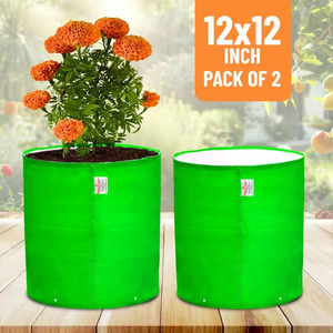 Casa De Amor - Bolsa de Cultivo Verde de HDPE de 12x12 Pulgadas (260 GSM) para Jardinería en Terraza, Vegetales y Flores - Macetas Reutilizables para Jardín - Product Image 1