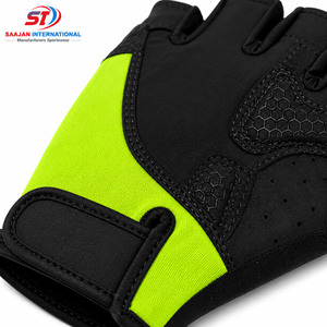 <b>Half</b> Finger Cycling Gloves Neon Accent Anti <b>Slip</b> Gel Pad Fitness Bike Gloves Wholesale OEM Custom Logo - Product Image 3