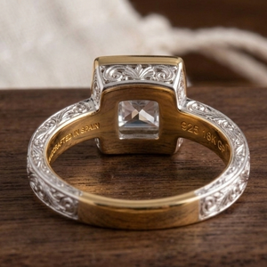 Black Onyx Square Cut <b>Ring</b> 10mm 925 Sterling Silver 18K Gold Plated Handmade Jewelry Men Jewellery Gift for Husband - Product Image 3