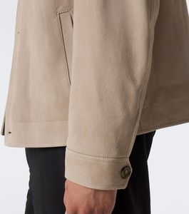 <b>Men's</b> Beige <b>Suede</b> Shirt <b>Jacket</b> Workwear Style Turndown Collar Single Breasted Regular Fit Autumn Premium Quality Wholesaler - Product Image 5