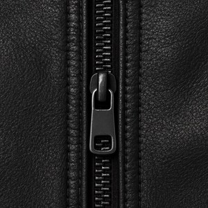 Men's PU Motorcycle Jacket <b>Turtleneck</b> Collar Zipper Closure Solid <b>Black</b> Regular Fit Winter Casual Dyed - Product Image 5