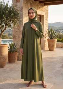 Nouvelle Abaya Modeste Longue en Georgette et Mousseline à Manches Longues pour Femme – Vêtement Islamique Quotidien - Product Image 5