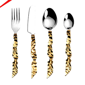 Couverts en métal faits à la main, couleur or, couverts de luxe en métal, vaisselle pour hôtel et restaurant, ensembles de couverts en métal - Product Image 1