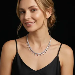 Collier tennis Hiphop en or massif éthique RAMDUT IMPEX avec diamants de laboratoire de qualité supérieure certifiés IGI - Product Image 2