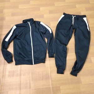 Conjunto Deportivo para Hombre en Color Azul Marino y Blanco, Chaqueta con Cierre Completo y Bolsillos Laterales, Pantalones a Juego, Estilo Deportivo, Ropa de Otoño - Product Image 1