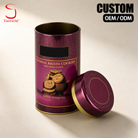 Boîte ronde en métal pour thé, cylindrique haute, motif Paisley, magenta, impression personnalisée, pour biscuits, gâteaux, bonbons, vente en gros, OEM