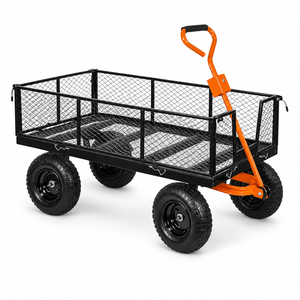 OEM Garden Wagon Cart 1200lb Capacity Steel Mesh Utility Cart with Removable Sides 10" Pneumatic Tires Yard <b>Trolley</b> ODGGAD011 - Product Image 4