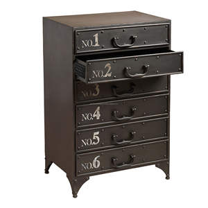 Mesa Auxiliar de Madera Maciza de Estilo Moderno con Cajones Numerados, Mueble de Almacenamiento Vintage para Sala de Estar y Almacén - Product Image 4