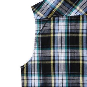 Chemise en flanelle de coton pour homme, style décontracté, boutonnée, col rabattu, tissu doux, élégante, sans manches, pour l'extérieur - Product Image 4